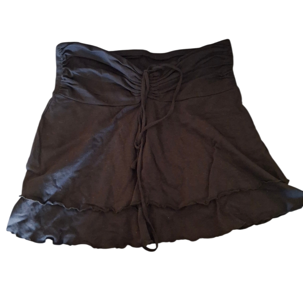 Wild Fable Black Ruched Mini Skirt